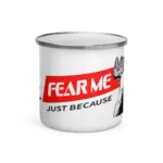 white-enamel-12oz-camping-mug-fear me just because-awakening-minds-comic-series-001-sketch 2 why