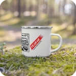 enamel camping mug Awakening Minds series 1 part 3 of 4 illustration of Feared Hamster addressing his Legion. image 5